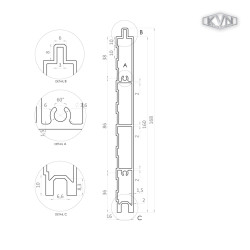 Profil 160x16mm, L-6000mm, hliník bez povrchovej úpravy Profil 160x16mm, L-6000mm, hliník bez povrchovej úpravy